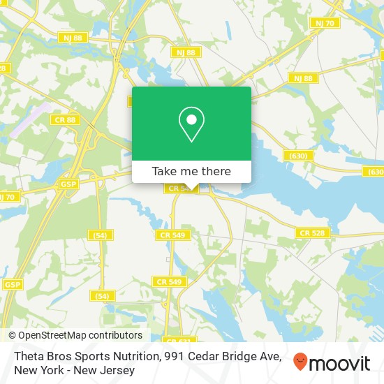 Mapa de Theta Bros Sports Nutrition, 991 Cedar Bridge Ave