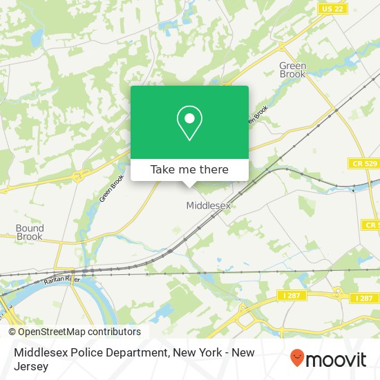 Middlesex Police Department map