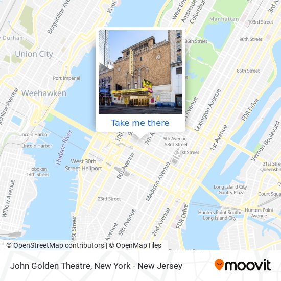 John Golden Theatre map