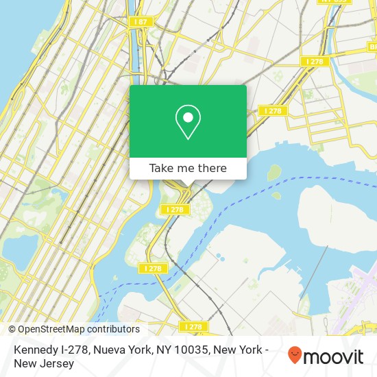 Mapa de Kennedy I-278, Nueva York, NY 10035