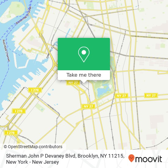 Mapa de Sherman John P Devaney Blvd, Brooklyn, NY 11215