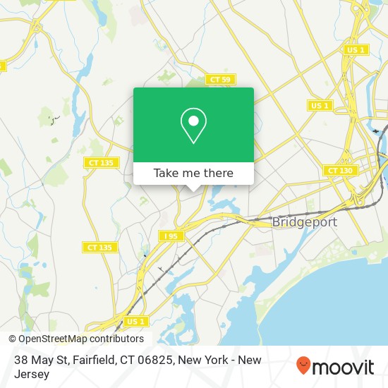 Mapa de 38 May St, Fairfield, CT 06825