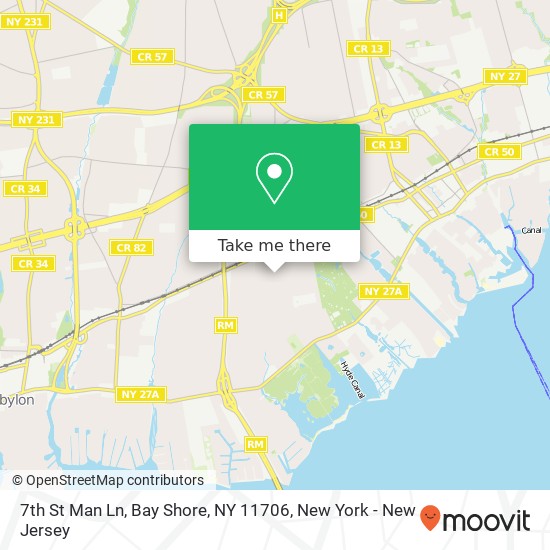 7th St Man Ln, Bay Shore, NY 11706 map