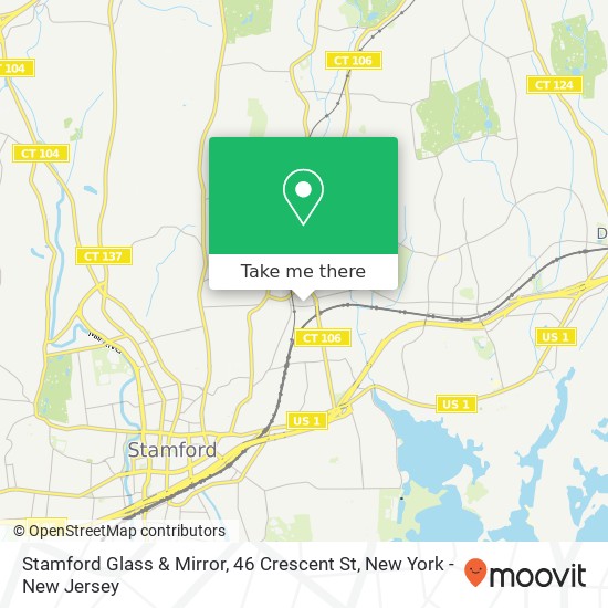 Mapa de Stamford Glass & Mirror, 46 Crescent St