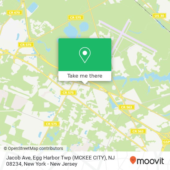 Jacob Ave, Egg Harbor Twp (MCKEE CITY), NJ 08234 map