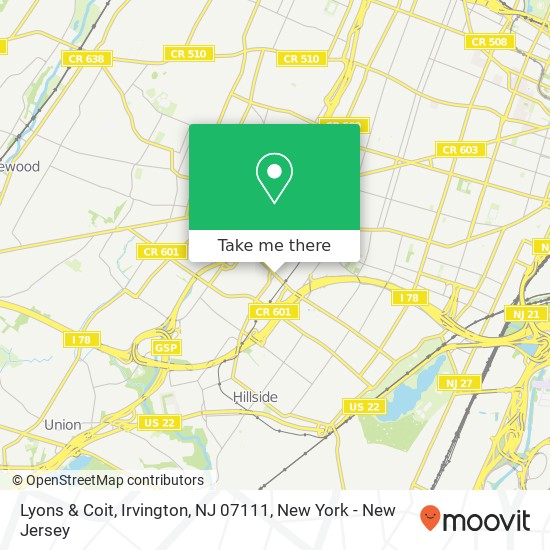 Lyons & Coit, Irvington, NJ 07111 map