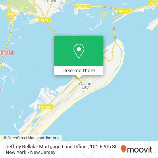 Mapa de Jeffrey Bellak - Mortgage Loan Officer, 101 E 9th St