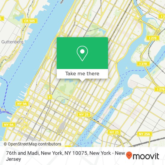 76th and Madi, New York, NY 10075 map