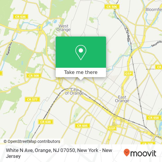 Mapa de White N Ave, Orange, NJ 07050