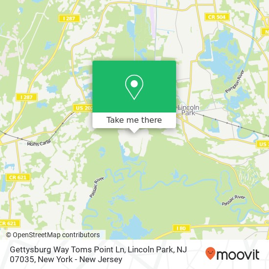 Gettysburg Way Toms Point Ln, Lincoln Park, NJ 07035 map