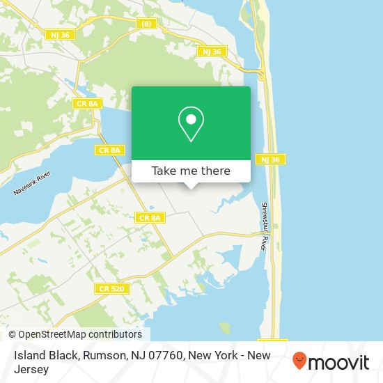 Mapa de Island Black, Rumson, NJ 07760