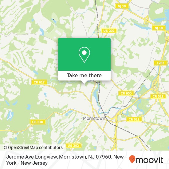 Mapa de Jerome Ave Longview, Morristown, NJ 07960