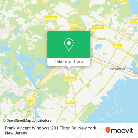 Mapa de Frank Vincent Windows, 201 Tilton Rd