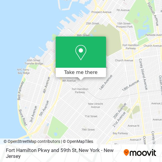 Fort Hamilton Pkwy and 59th St map