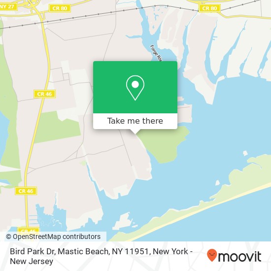 Bird Park Dr, Mastic Beach, NY 11951 map