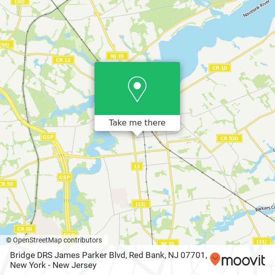 Bridge DRS James Parker Blvd, Red Bank, NJ 07701 map