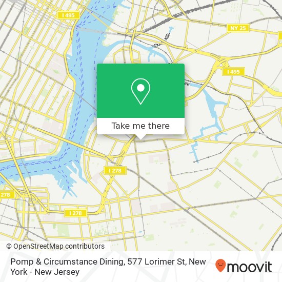 Mapa de Pomp & Circumstance Dining, 577 Lorimer St