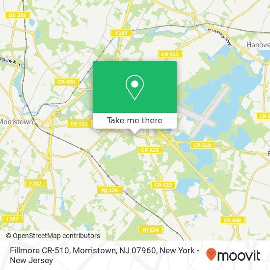 Mapa de Fillmore CR-510, Morristown, NJ 07960