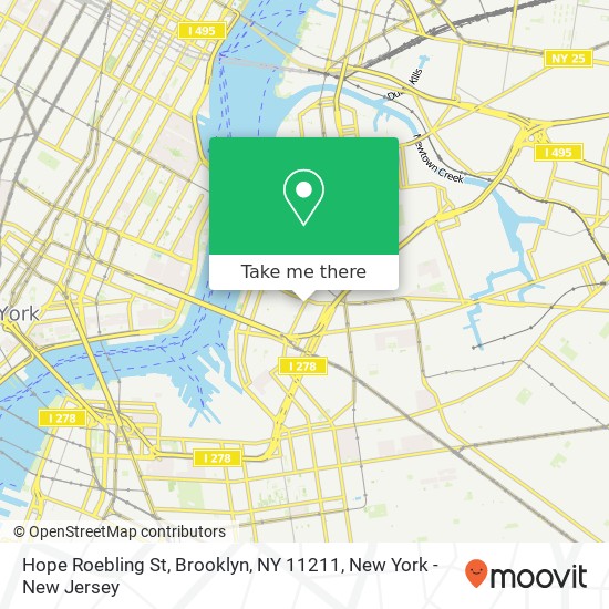 Mapa de Hope Roebling St, Brooklyn, NY 11211