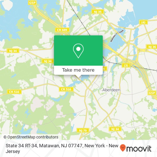 Mapa de State 34 RT-34, Matawan, NJ 07747