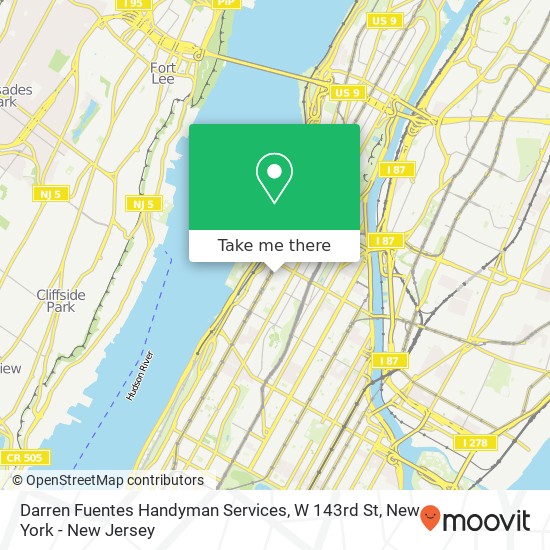 Mapa de Darren Fuentes Handyman Services, W 143rd St