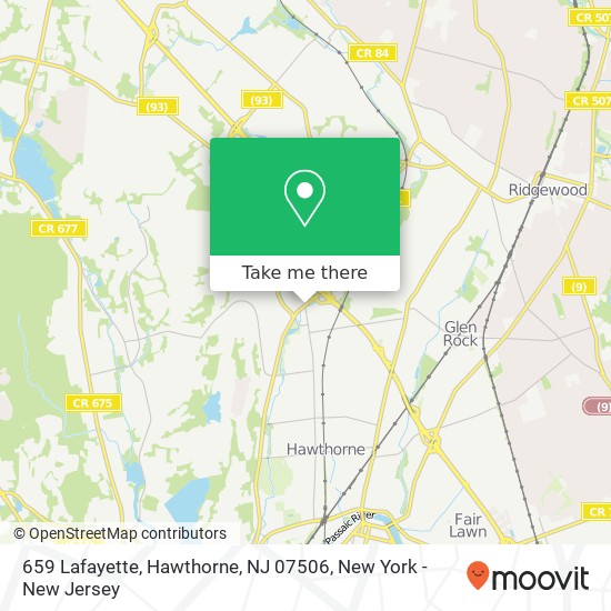 Mapa de 659 Lafayette, Hawthorne, NJ 07506