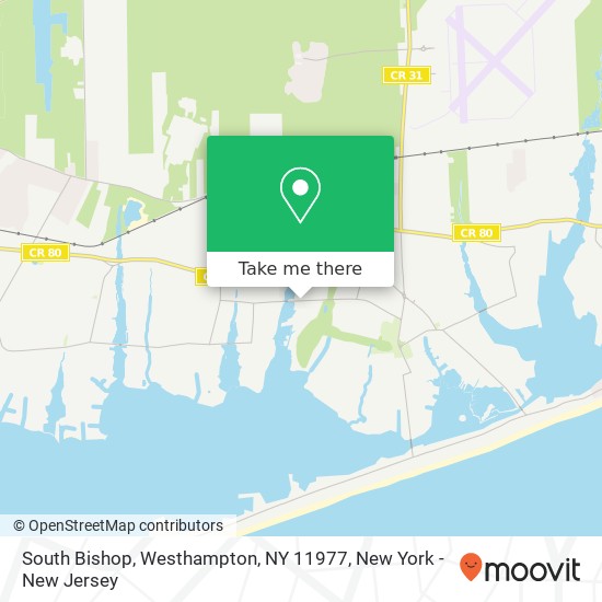 Mapa de South Bishop, Westhampton, NY 11977