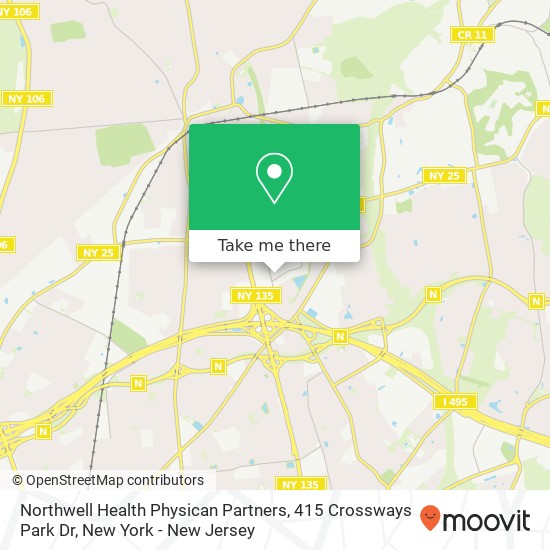 Mapa de Northwell Health Physican Partners, 415 Crossways Park Dr
