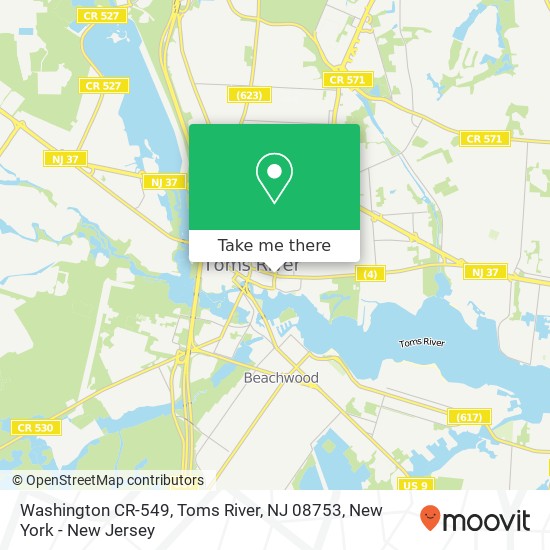 Mapa de Washington CR-549, Toms River, NJ 08753