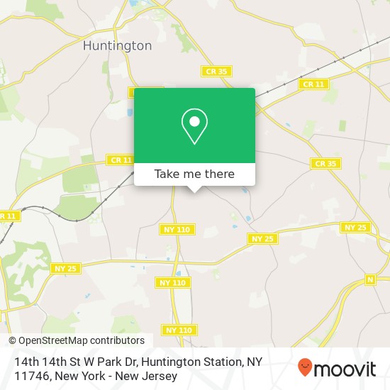 Mapa de 14th 14th St W Park Dr, Huntington Station, NY 11746