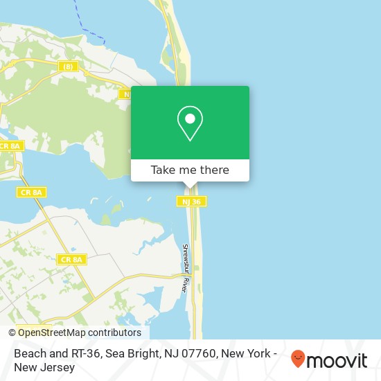 Mapa de Beach and RT-36, Sea Bright, NJ 07760