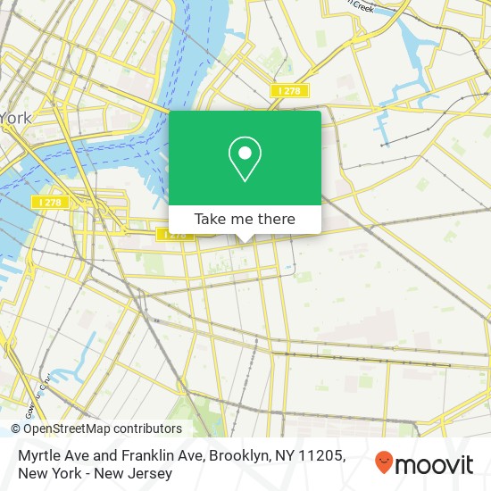Mapa de Myrtle Ave and Franklin Ave, Brooklyn, NY 11205