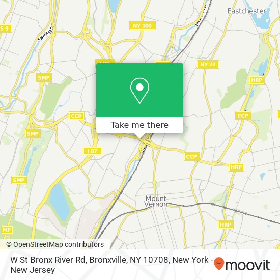 Mapa de W St Bronx River Rd, Bronxville, NY 10708
