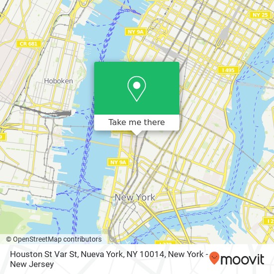 Houston St Var St, Nueva York, NY 10014 map