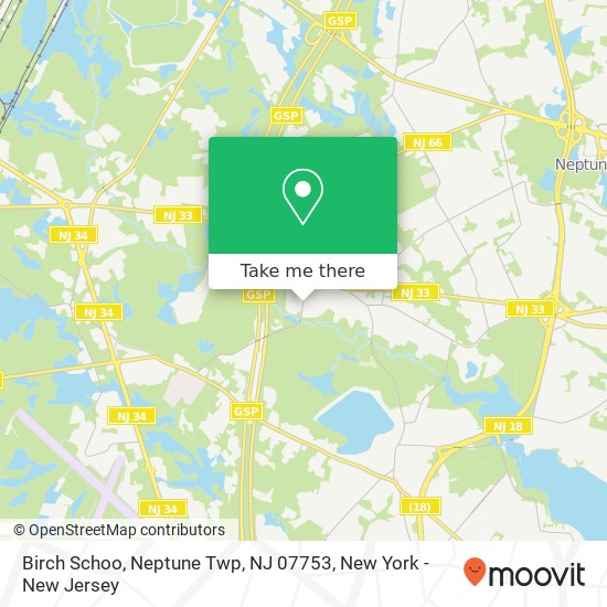 Mapa de Birch Schoo, Neptune Twp, NJ 07753