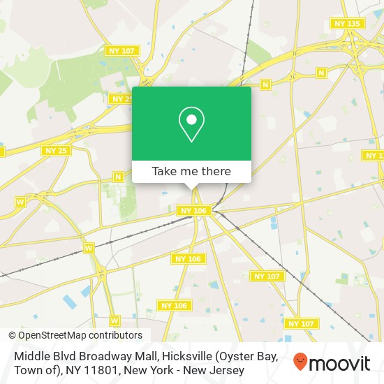 Middle Blvd Broadway Mall, Hicksville (Oyster Bay, Town of), NY 11801 map