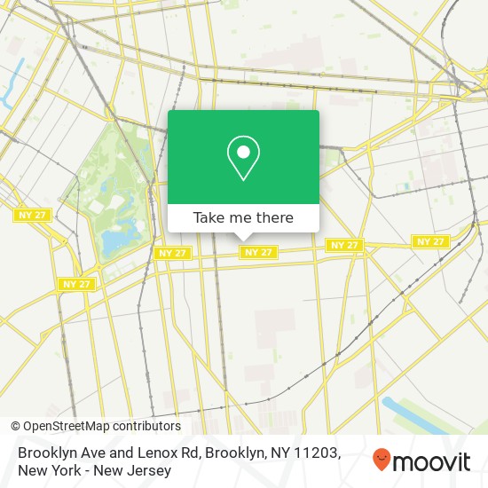 Mapa de Brooklyn Ave and Lenox Rd, Brooklyn, NY 11203