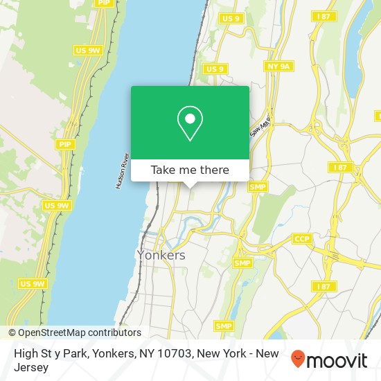 Mapa de High St y Park, Yonkers, NY 10703