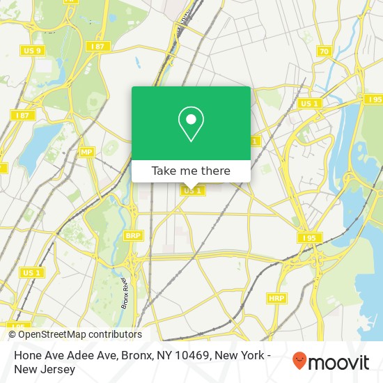 Mapa de Hone Ave Adee Ave, Bronx, NY 10469