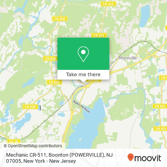 Mapa de Mechanic CR-511, Boonton (POWERVILLE), NJ 07005