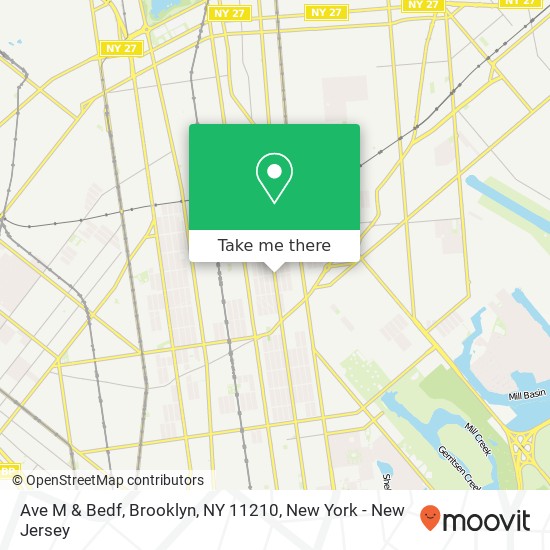 Mapa de Ave M & Bedf, Brooklyn, NY 11210