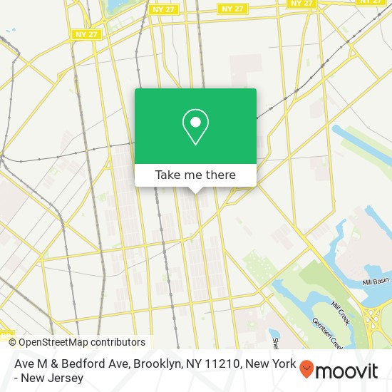 Mapa de Ave M & Bedford Ave, Brooklyn, NY 11210
