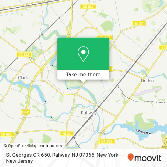 Mapa de St Georges CR-650, Rahway, NJ 07065