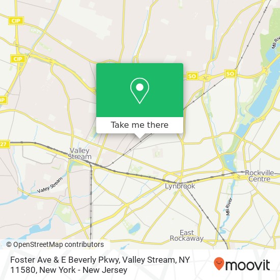 Foster Ave & E Beverly Pkwy, Valley Stream, NY 11580 map
