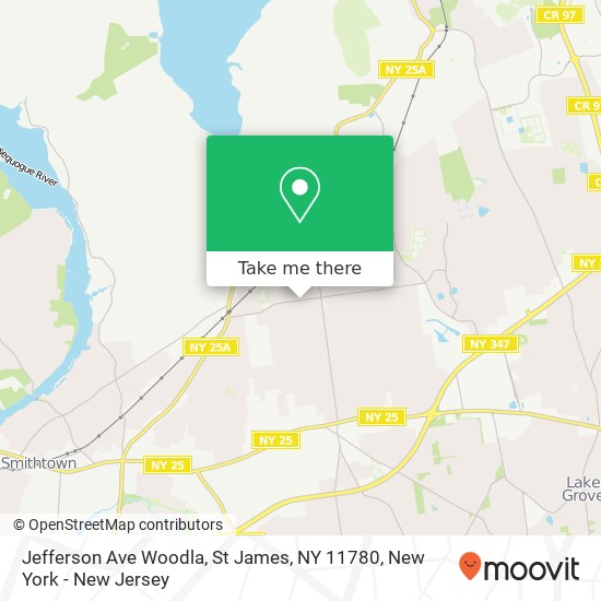 Jefferson Ave Woodla, St James, NY 11780 map