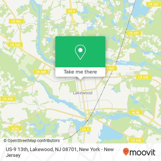 US-9 13th, Lakewood, NJ 08701 map