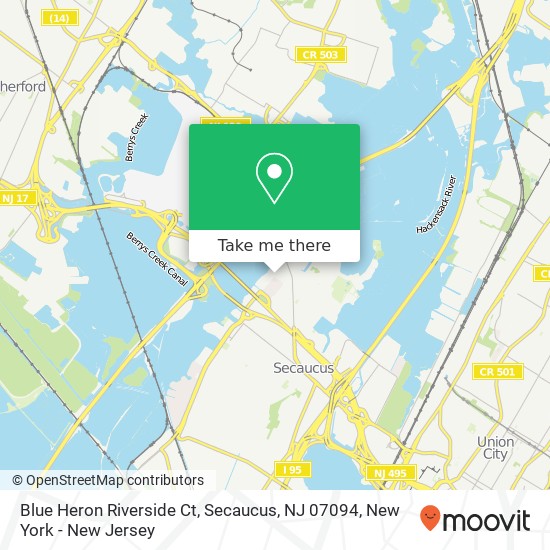 Mapa de Blue Heron Riverside Ct, Secaucus, NJ 07094