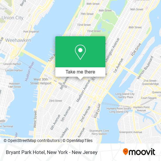 Bryant Park Hotel map