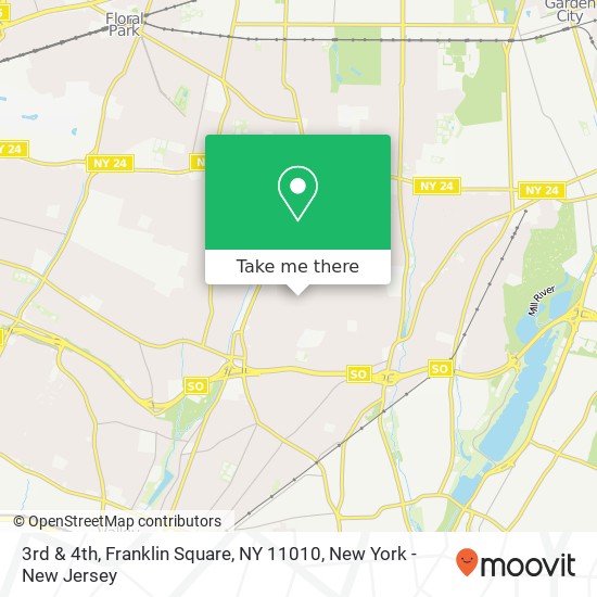 Mapa de 3rd & 4th, Franklin Square, NY 11010