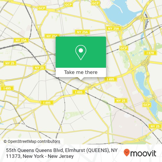 Mapa de 55th Queens Queens Blvd, Elmhurst (QUEENS), NY 11373